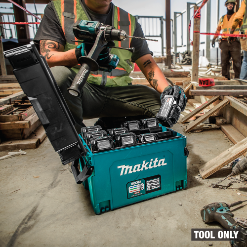 Makita BCC02 Action Shot (taking out battery tool only) - Thumbnail