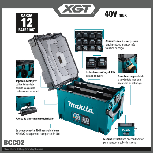 Makita BCC02 Feature Shot (Spanish Callouts) - Thumbnail
