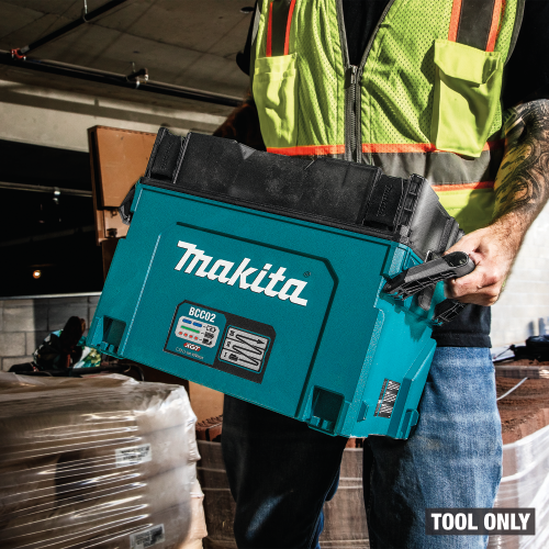 Makita BCC02 Action Shot (carrying 4 tool only) - Thumbnail