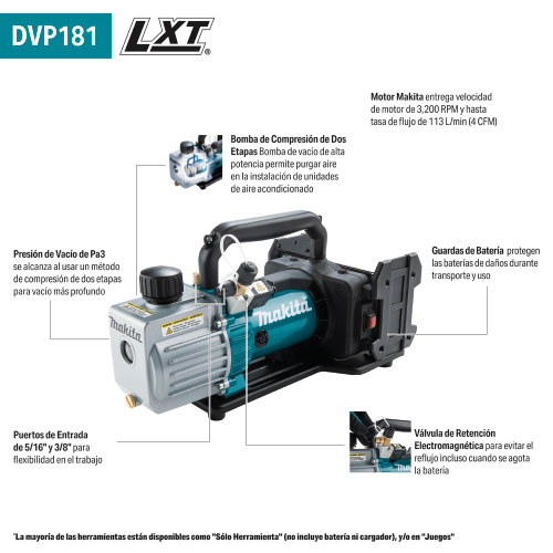 Makita DVP181ZK Feature Shot (Spanish Callouts) - Thumbnail