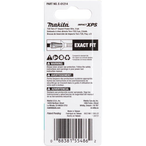 Makita E-01214 Packaging Shot (back) - Thumbnail