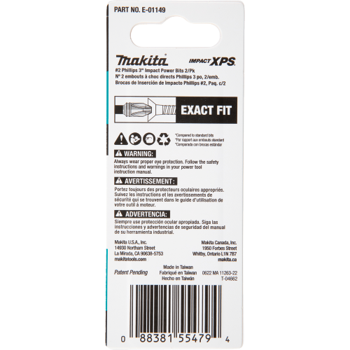 Makita E-01149 Packaging Shot (back) - Thumbnail