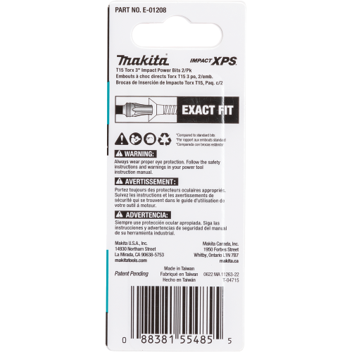 Makita E-01208 Packaging Shot (back) - Thumbnail