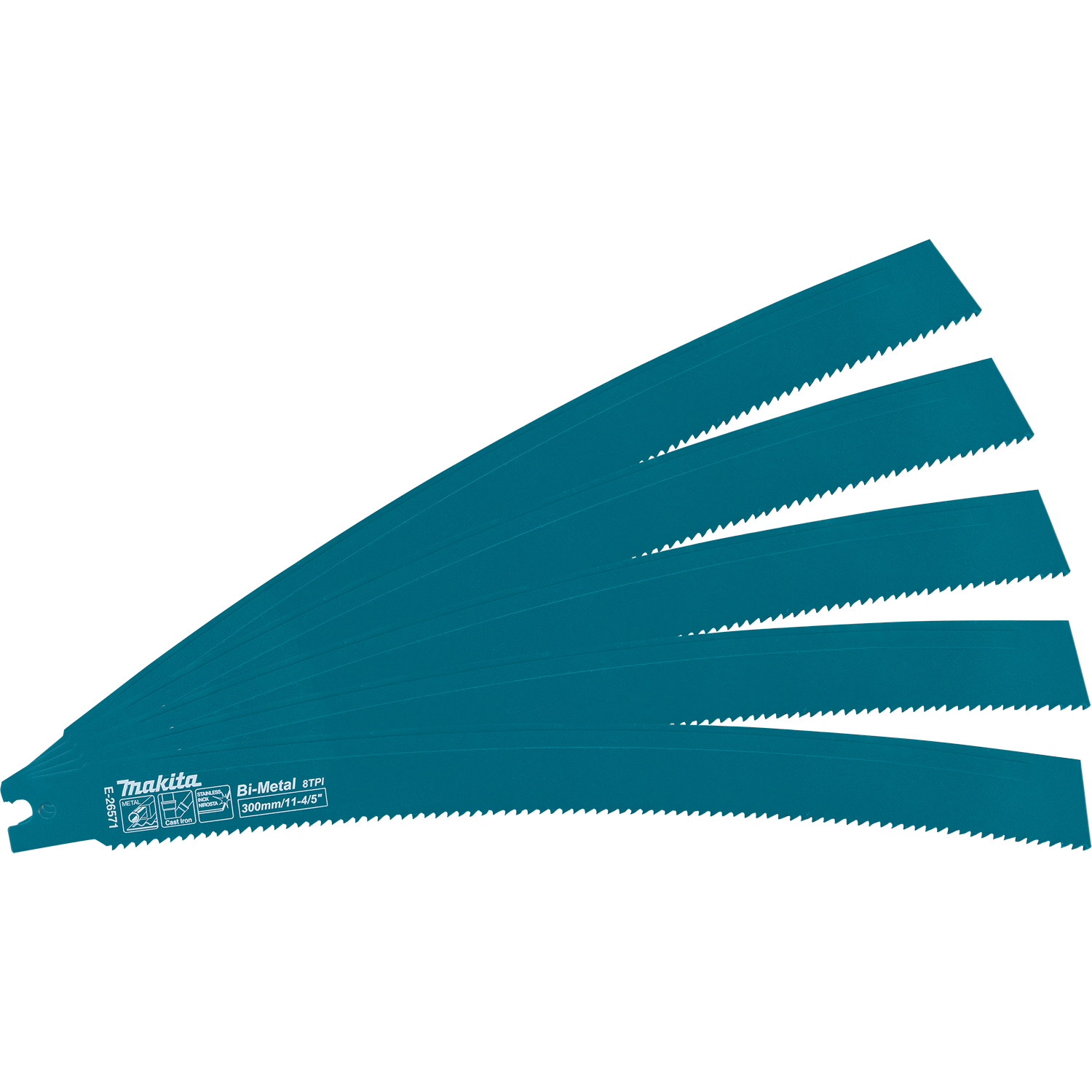 11-4/5" Curved Metal Pipe Cutting Recipro Saw Blade, 8TPI, 5/pk, GRJ03