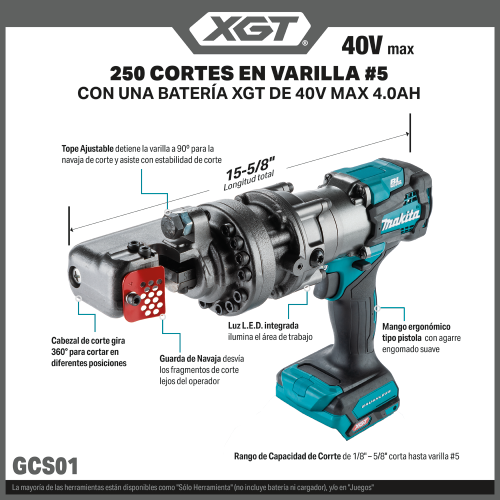 Makita GCS01 Feature Shot (Spanish Callouts) - Thumbnail