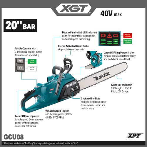 Makita GCU08 Feature Shot (Callouts) - Thumbnail