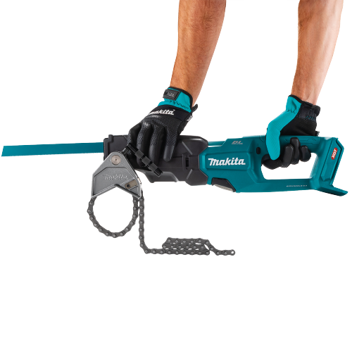Makita GRJ03Z Feature Shot (ergonomics with pipe vice) - Thumbnail