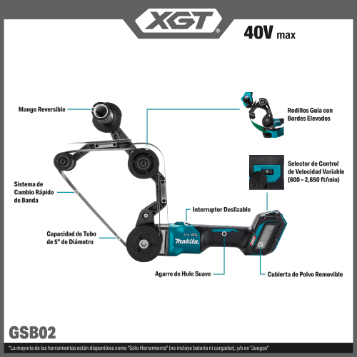 Makita GSB02 Feature Shot (Spanish Callouts) - Thumbnail