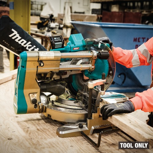 Makita GSL03Z Action Shot (cutting 2X4) - Thumbnail
