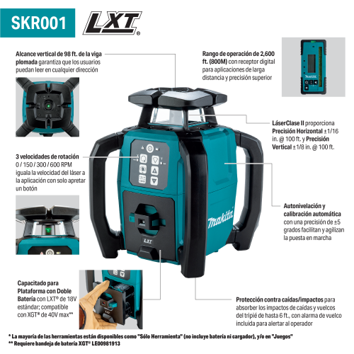 Makita SKR001 Feature Shot (Spanish Callouts) - Thumbnail