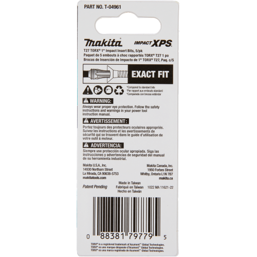 Makita T-04961 Packaging Shot (back)  - Thumbnail