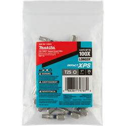 Impact XPS® T25 Torx 1" Insert Bit, 25/pk, Bulk