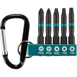 ImpactX™ 5 Pc. 2″ Power Bit with Holder and Carabiner Set