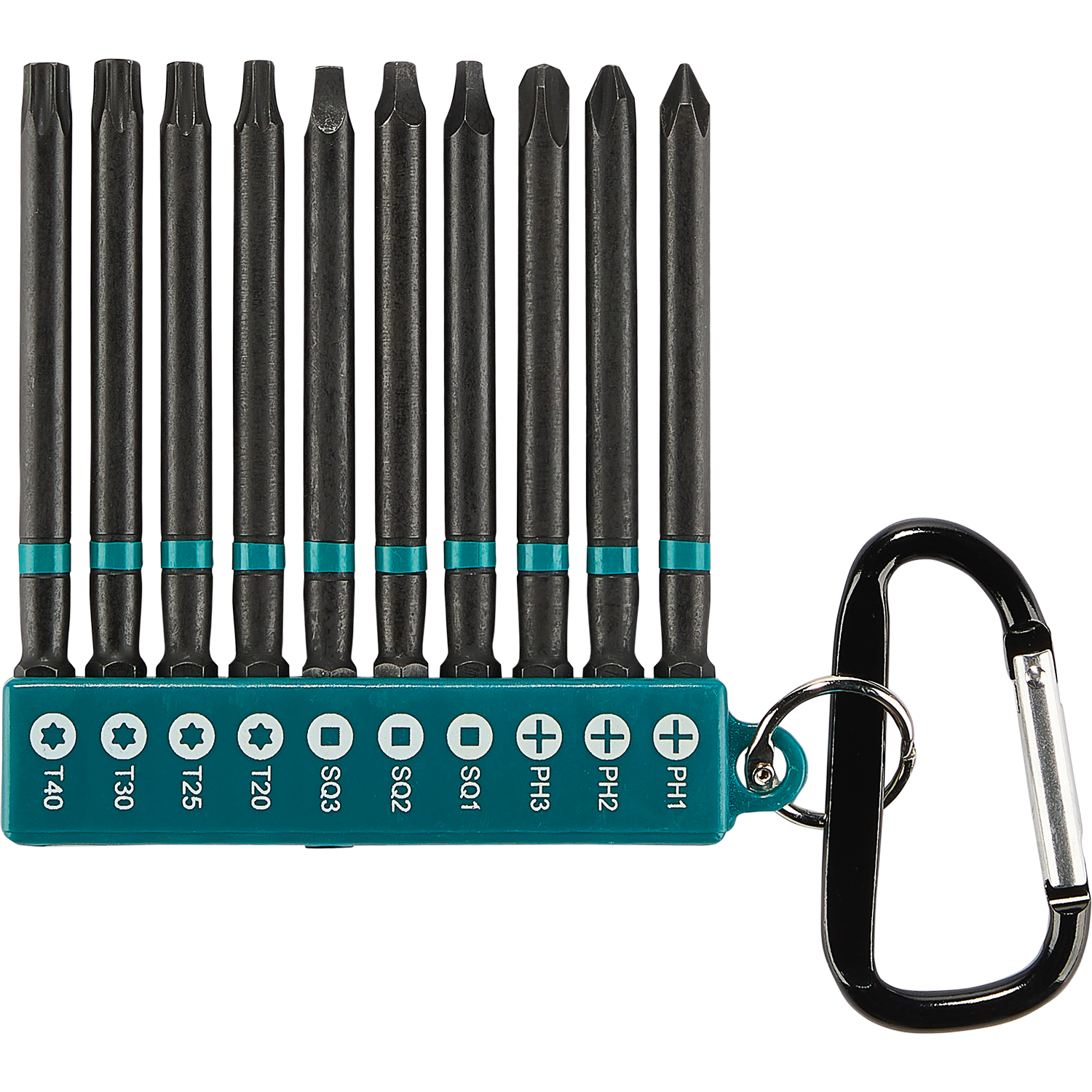 ImpactX™ 10 Pc. 3-1/2" Power Bit with Holder and Carabiner Set