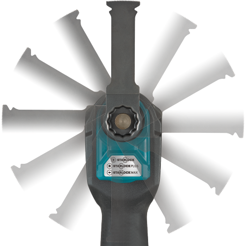 Makita XMT04Z Feature Shot (full rotation blade) - Thumbnail