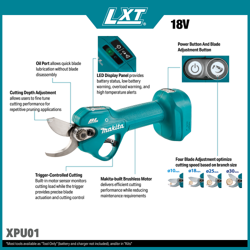 Makita XPU01 Feature Shot (callouts) - Thumbnail