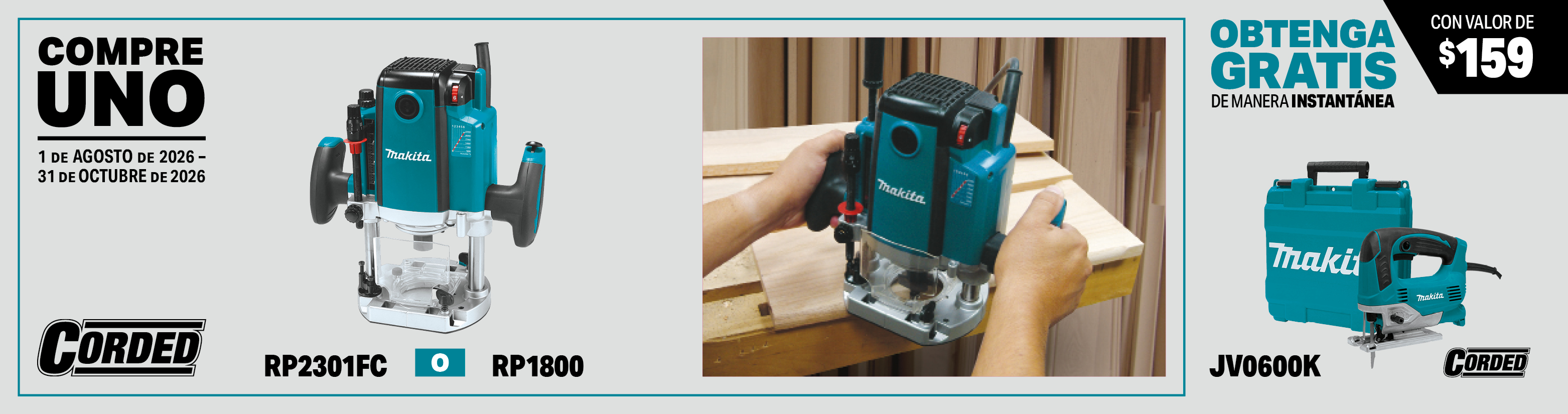 compre una de estas buriladoras de descenso de 3-1/4 hp*: rp1800, rp2301fc. obtenga esta sierra caladora con mango superior, con estuche gratis al instante, model(s): jv0600k, 